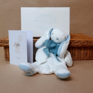 Blue Bunny Comforter Toy - Organic Cotton - Baby Gift Boxed - 30cm