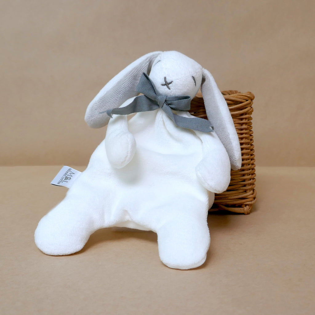 Grey Mini Bunny Comforter Toy - Organic Cotton - Baby Gift Unboxed - 20cm