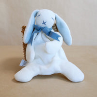 Blue Mini Bunny Comforter Toy - Organic Cotton - Baby Gift Unboxed - 20cm