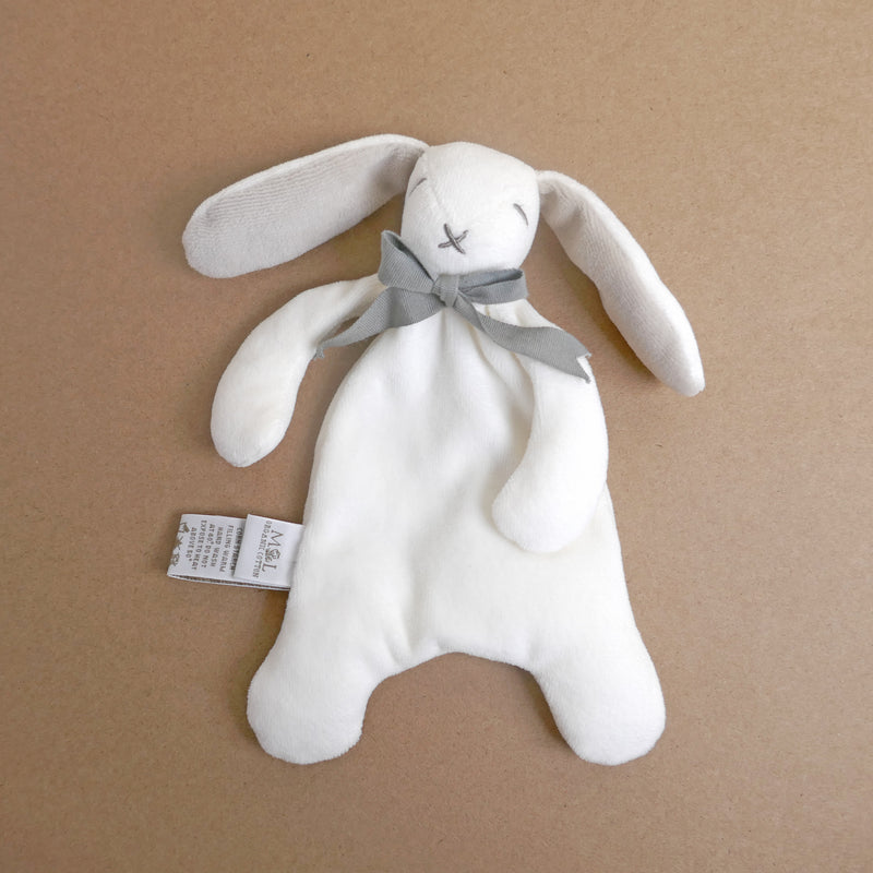 Grey Mini Bunny Comforter Toy - Organic Cotton - Baby Gift Unboxed - 20cm