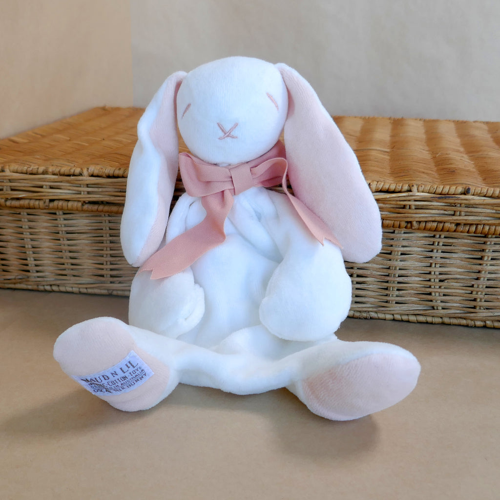 Pink Bunny Comforter Toy - Organic Cotton - Baby Gift Unboxed - 30cm