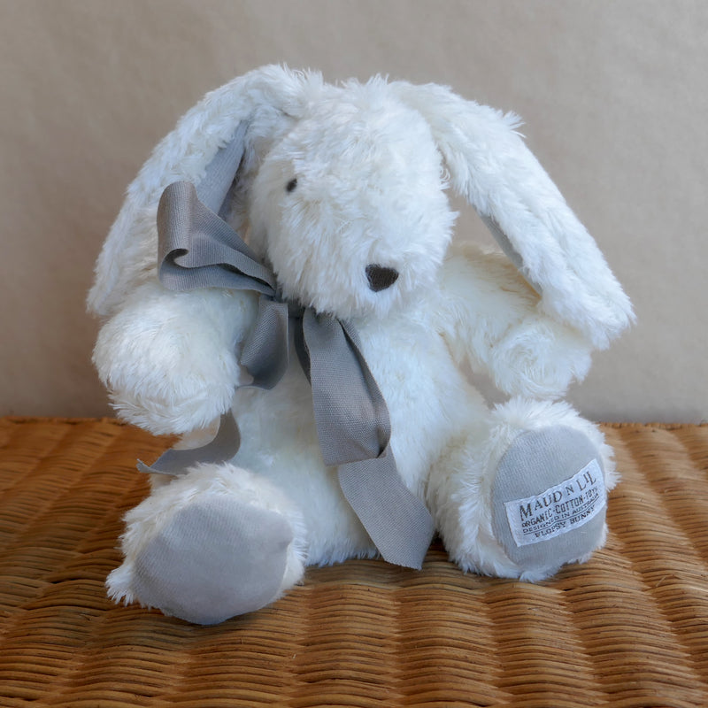 Organic Flopsy Bunny Soft Toy - Gift Boxed - White