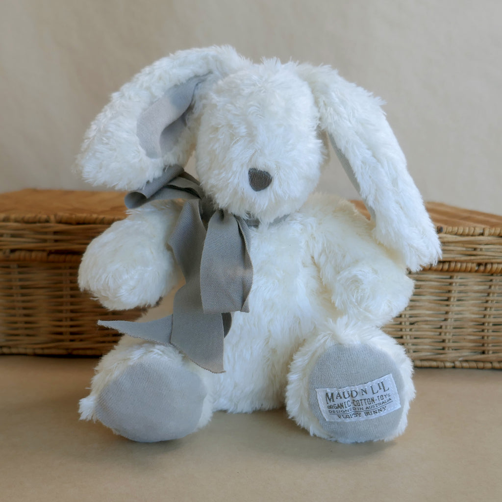 Organic Flopsy Bunny Soft Toy - White