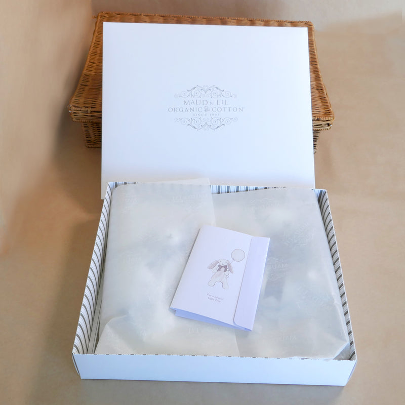 Baby Gift Hamper Box - Blue Bunny - Organic Cotton