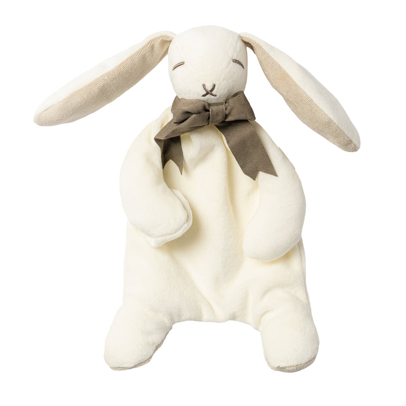 Bunny Comforter Toy - Organic Cotton - Baby Gift Boxed - White/ Ash Grey - 30cm