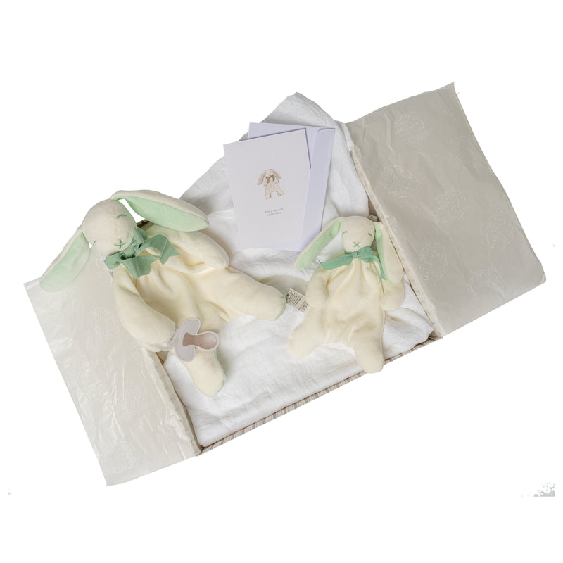 Baby Gift Hamper Box - Bunny - Organic Cotton - White/ Cloud Pink