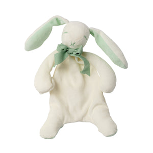 Bunny Comforter Toy - Organic Cotton - Baby Gift Unboxed - White/ Mint - 30cm