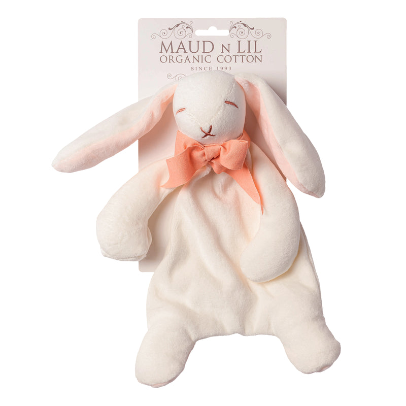 Bunny Comforter Toy - Organic Cotton - Baby Gift Unboxed - White/ Ash Grey - 30cm