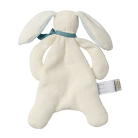 Mini Bunny Comforter Toy - Organic Cotton - Baby Gift Unboxed - White/ Stone Blue - 20cm