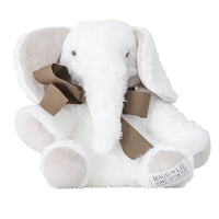 Organic Elephant Fluffy Soft Toy - Gift Boxed - White