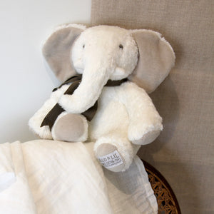 Organic Elephant Fluffy Soft Toy - Gift Boxed - White