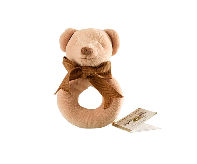 Cubby the Teddy Bear Donut Rattle – Maud n Lil Organic Cotton Toys